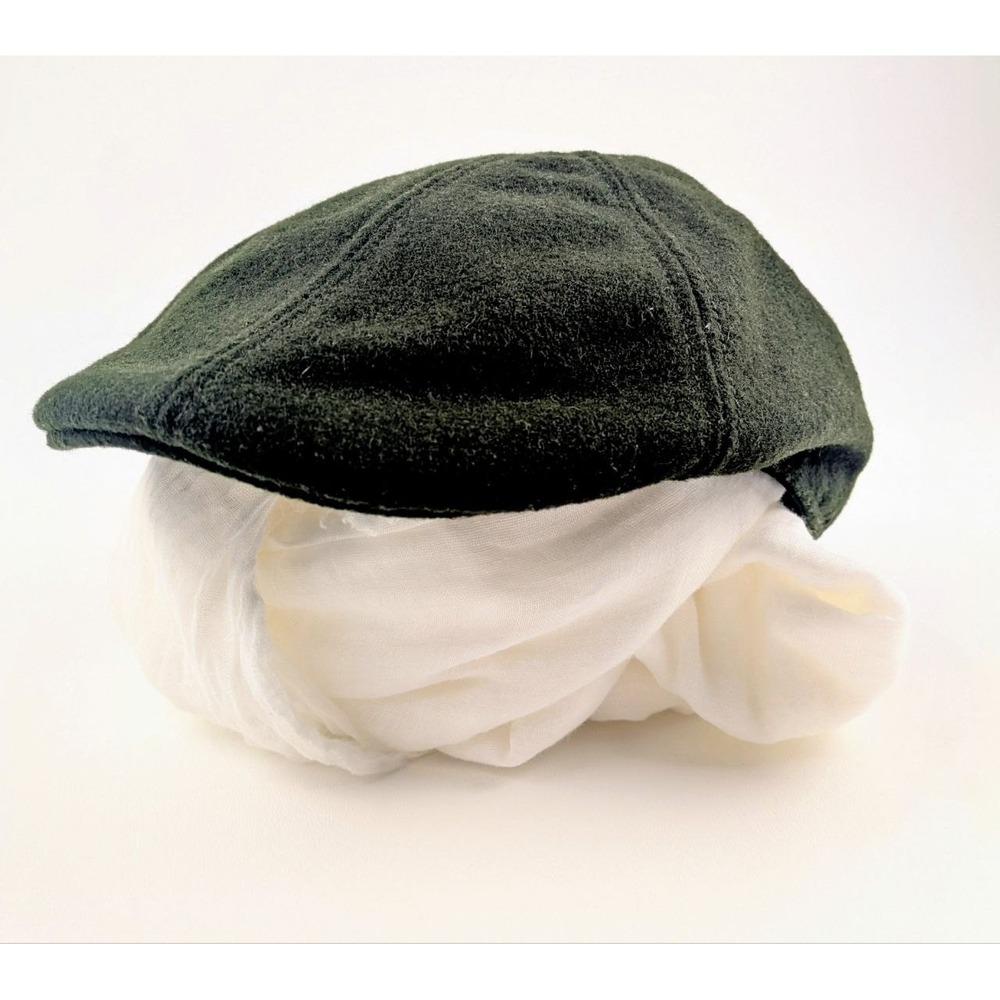 Woolrich Newsboy Large Dark Green Wool Blend Lined Ivy Hat Flat Scally Cap Men L